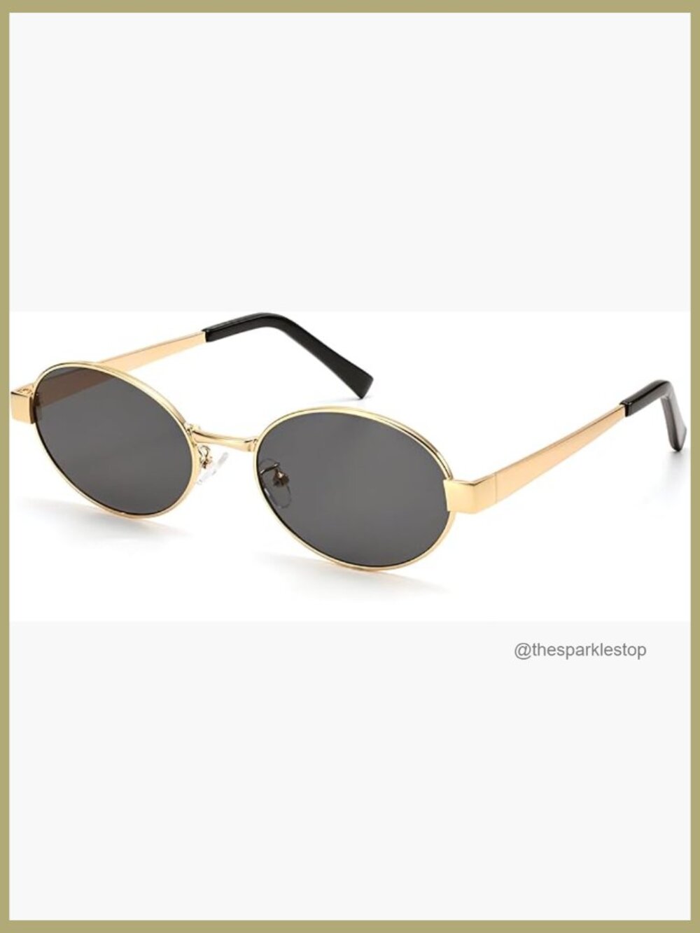 Retro Oval Sunglasses Gold Frame UV400 Protection Unisex